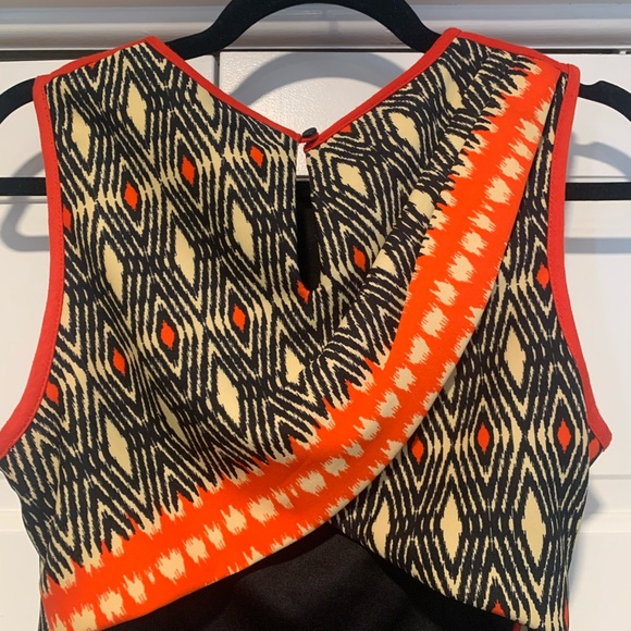 Muse black and orange print dress size 8 - Picture 3 of 6